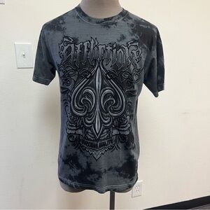 Affliction Black & Gray Tie-Dye Spade Graphic Tee